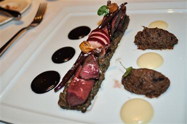 Martin Wishart, Roast Loin & Civet Of Mountain Hare, Puy Lentils, Apple N Beetroot Galette, Black Pudding Sauce