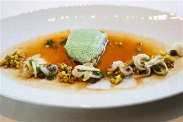 VENDOME Skate Bouillabaise  Wild Herbs  Saffron Couscous